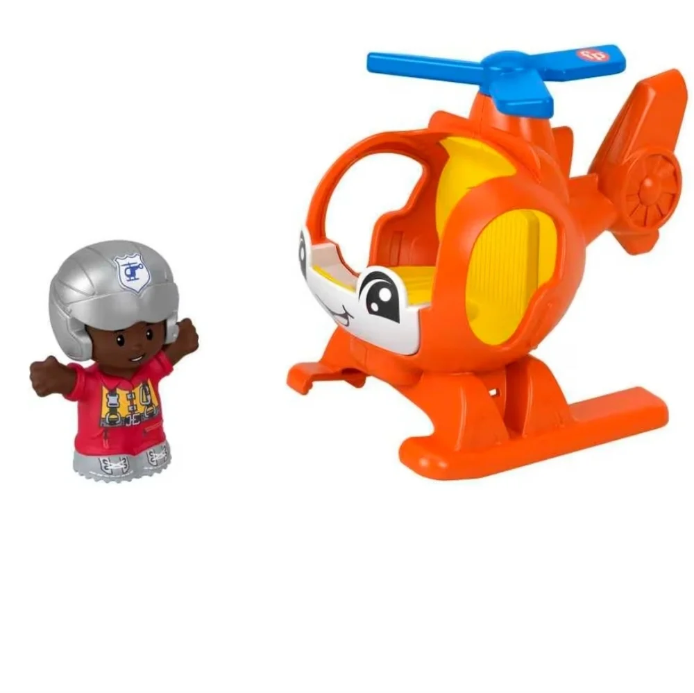 Fisher-Price Little People Helicopter Toy & Pilot Push Figure‎ Set Toddlers Kids